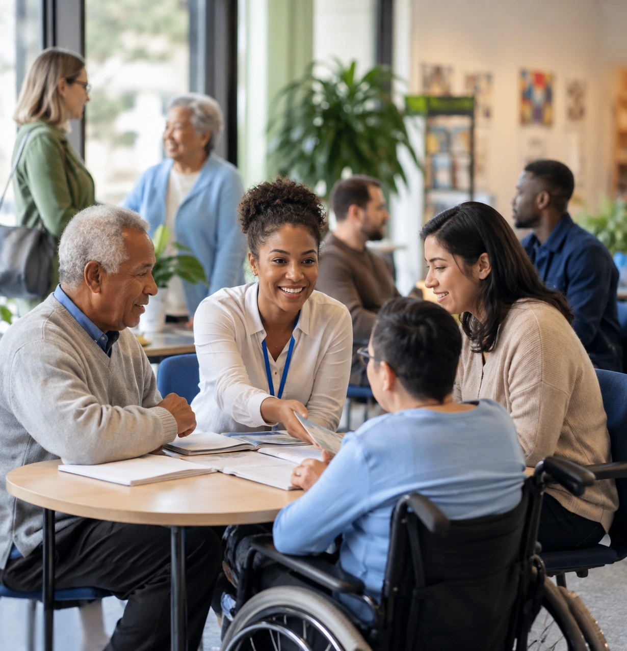 Community members participating in an inclusive support and guidance session